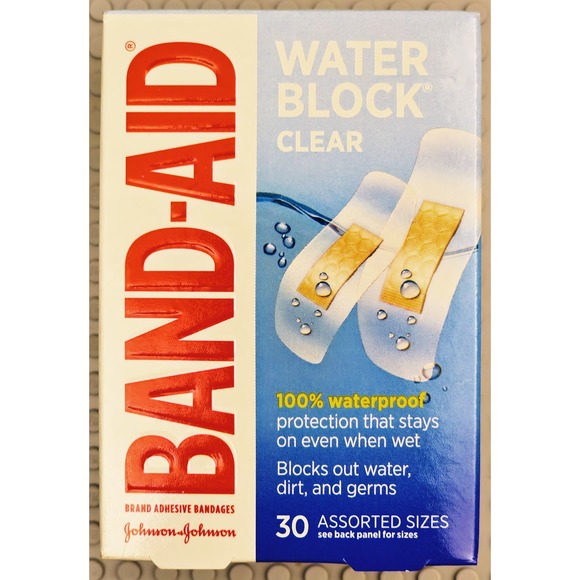 BandAid Water Block Clear Waterproof Bandages 4 Box Lot 120 Count Sealed New - Picture 2 of 5